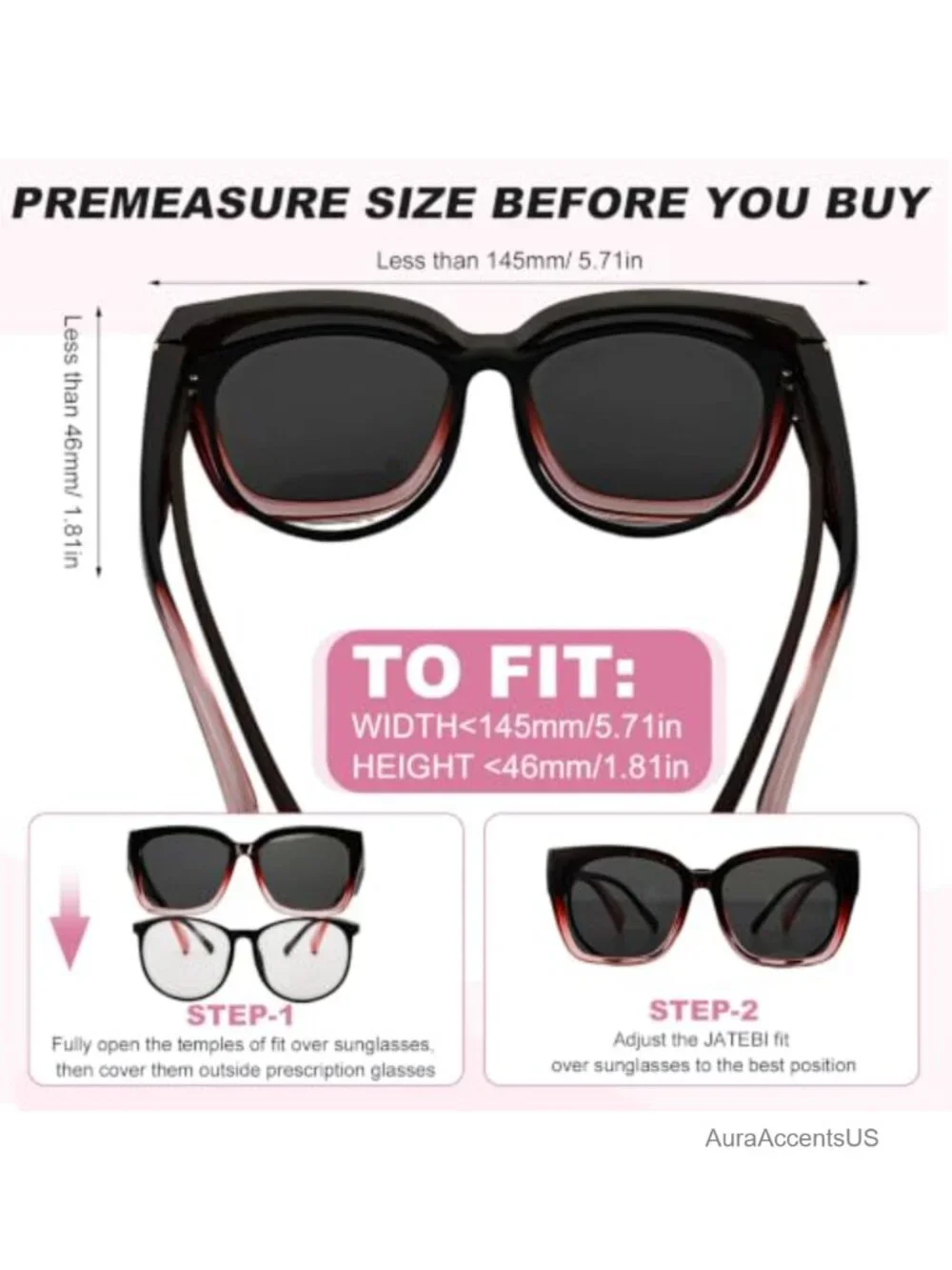 Oversized Square Fit Over Glasses Sunglasses Polarized UV Protection